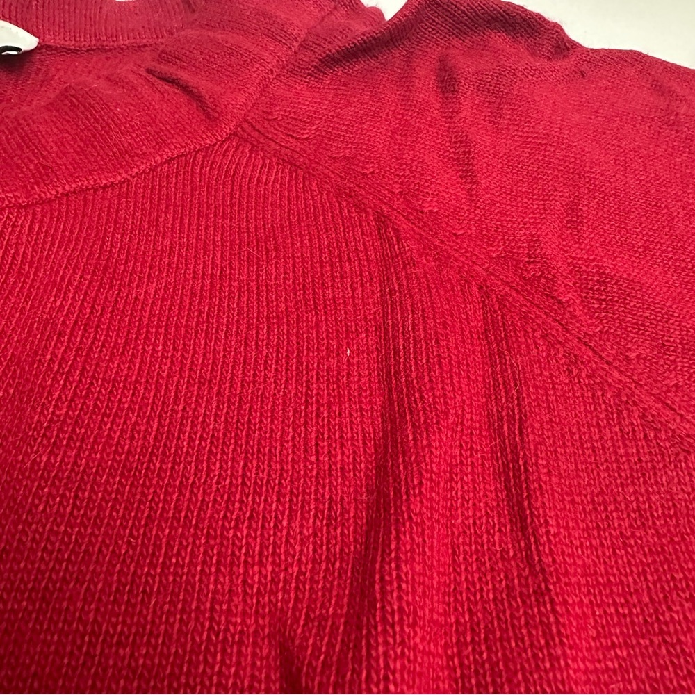 LOFT Angora Wool Blend Knit Top XL Cranberry Red Quiet Luxury Made Korea - Picture 6 of 10